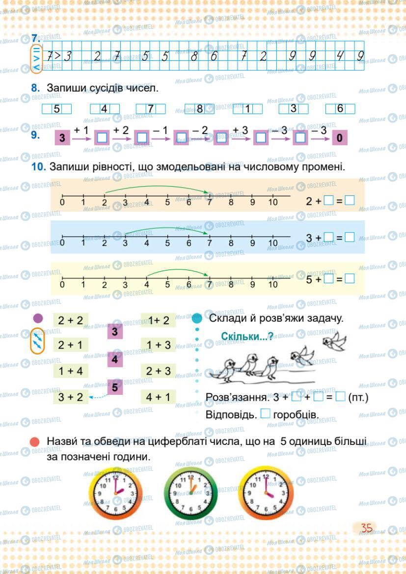 Підручники Математика 1 клас сторінка 35