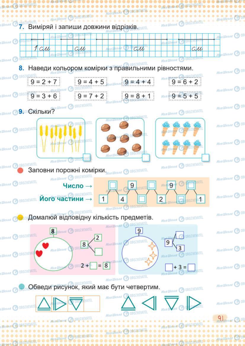Підручники Математика 1 клас сторінка 91