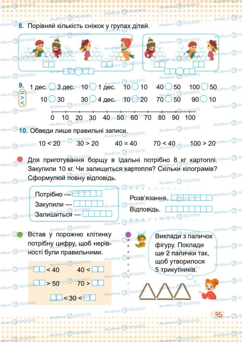 Підручники Математика 1 клас сторінка 95