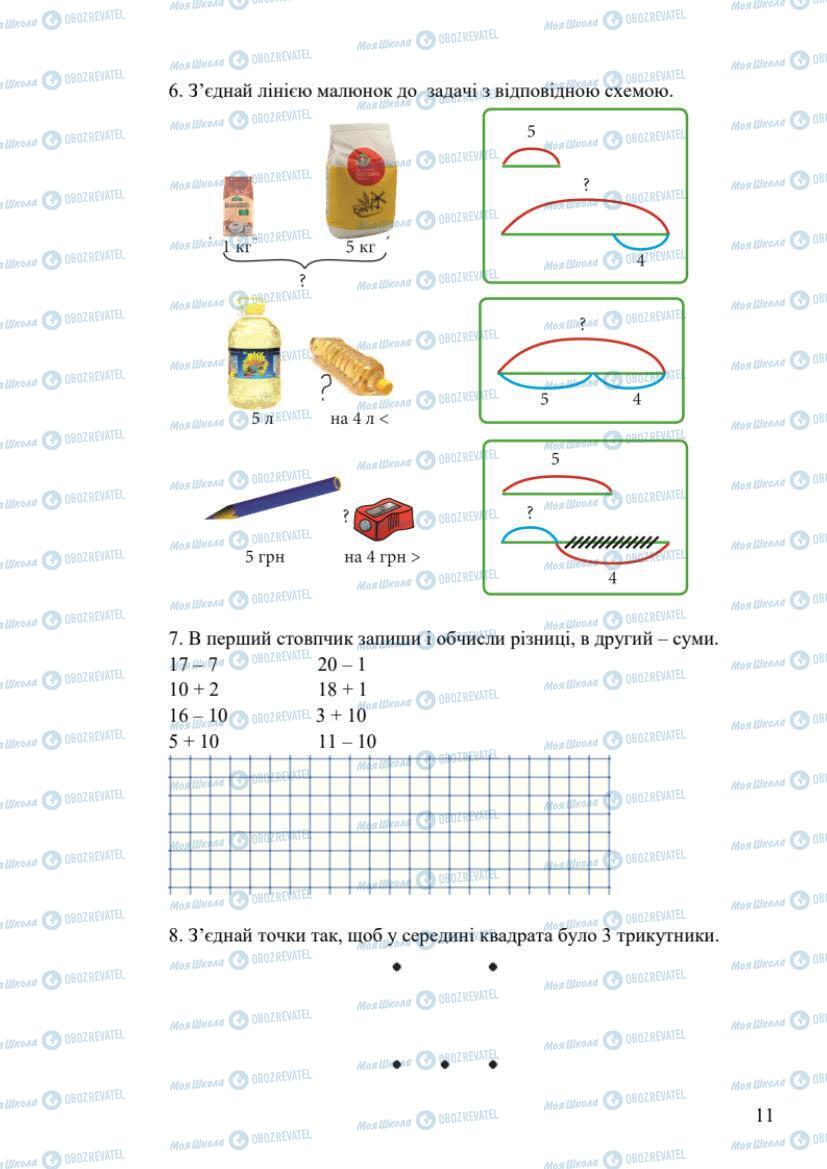 Підручники Математика 1 клас сторінка 11