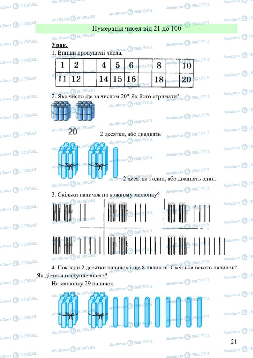 Учебники Математика 1 класс страница 21