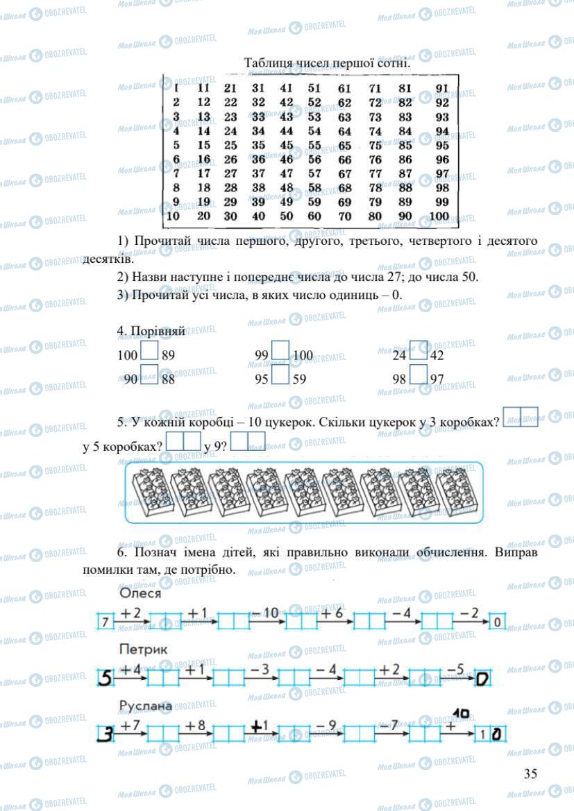 Підручники Математика 1 клас сторінка 35