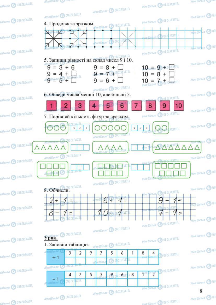 Учебники Математика 1 класс страница 8
