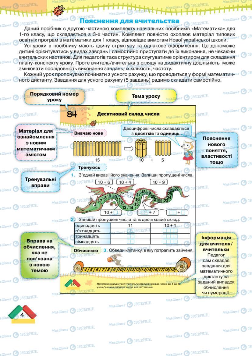 Підручники Математика 1 клас сторінка 4