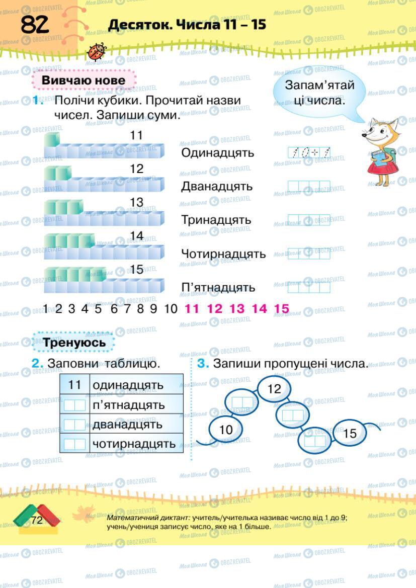 Учебники Математика 1 класс страница 72