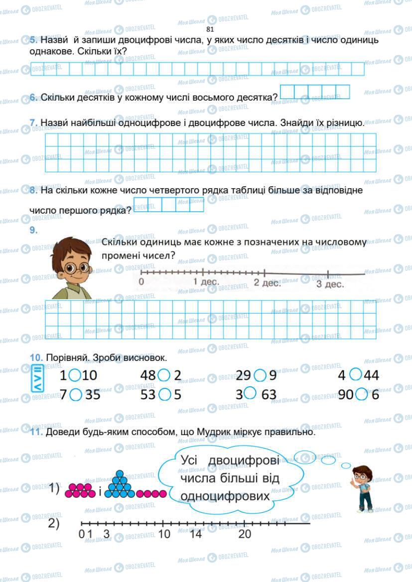 Підручники Математика 1 клас сторінка 81