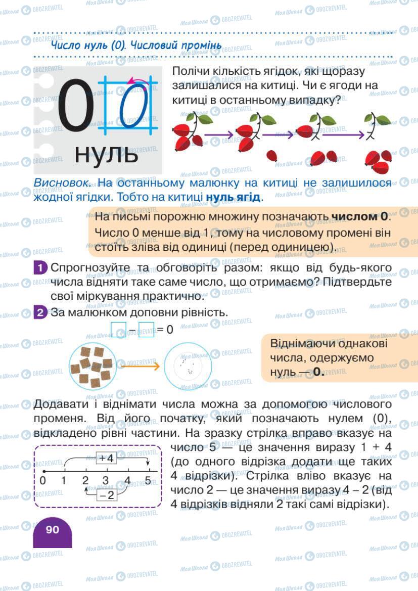 Підручники Математика 1 клас сторінка 90