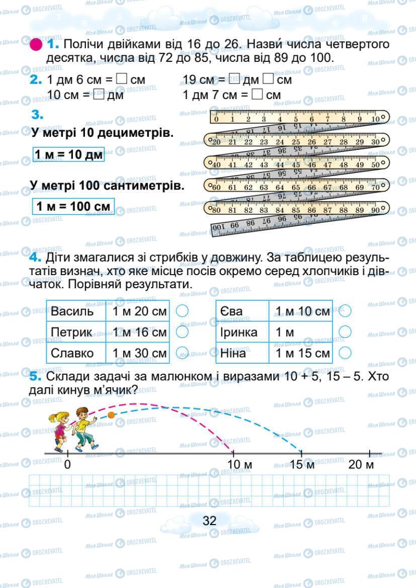 Підручники Математика 1 клас сторінка 32