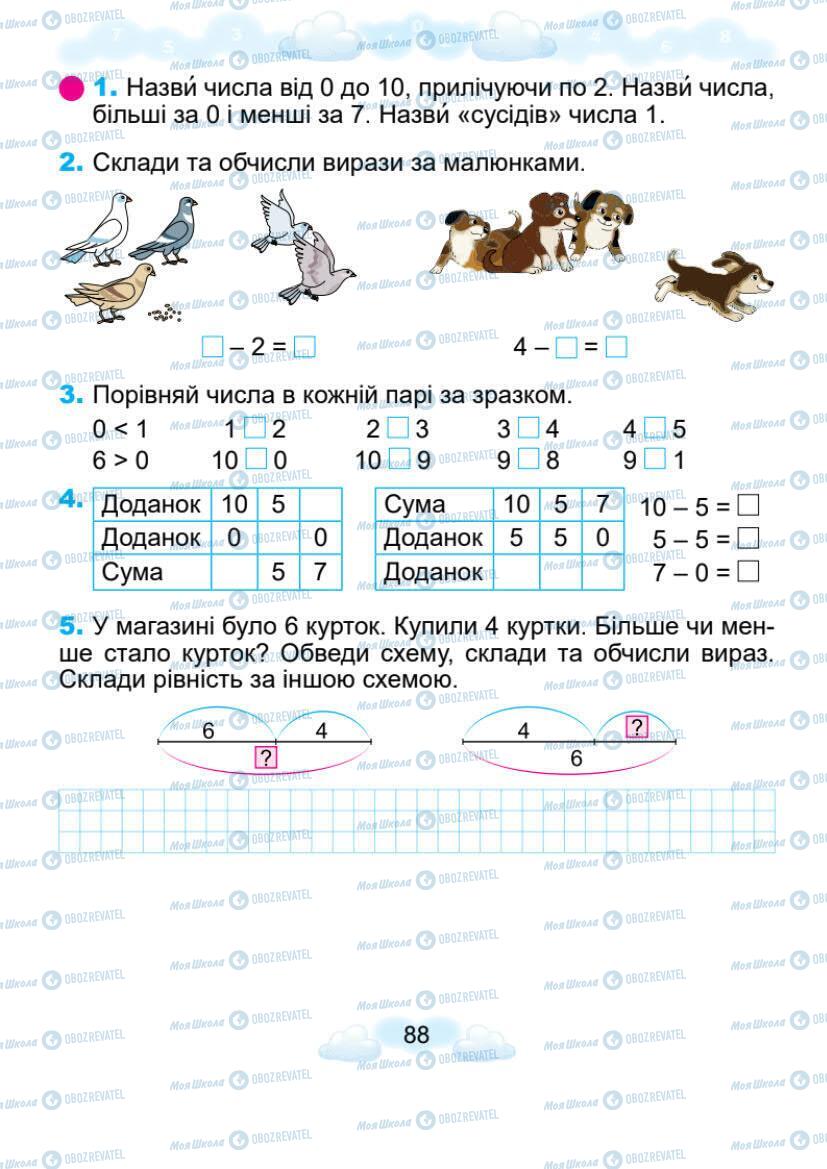 Учебники Математика 1 класс страница 88
