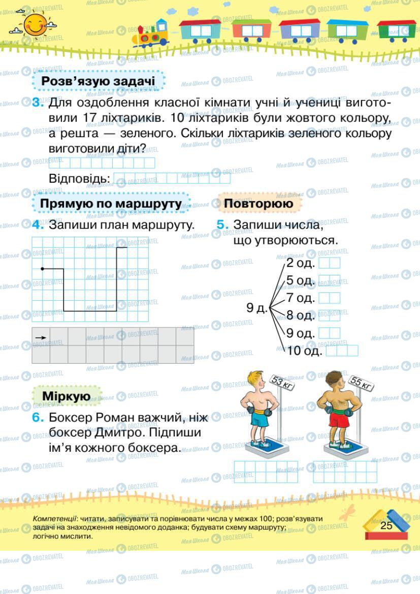 Підручники Математика 1 клас сторінка 25