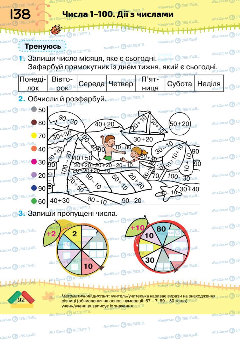 Учебники Математика 1 класс страница 92