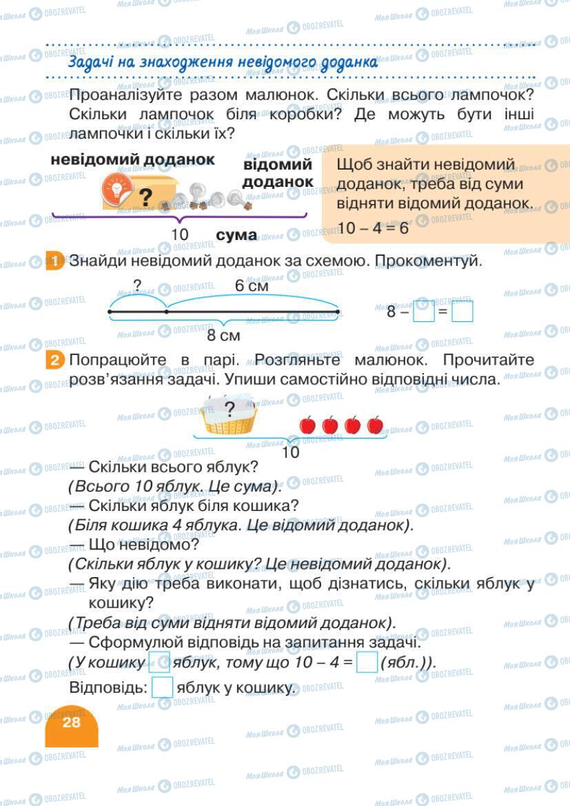 Учебники Математика 1 класс страница 28