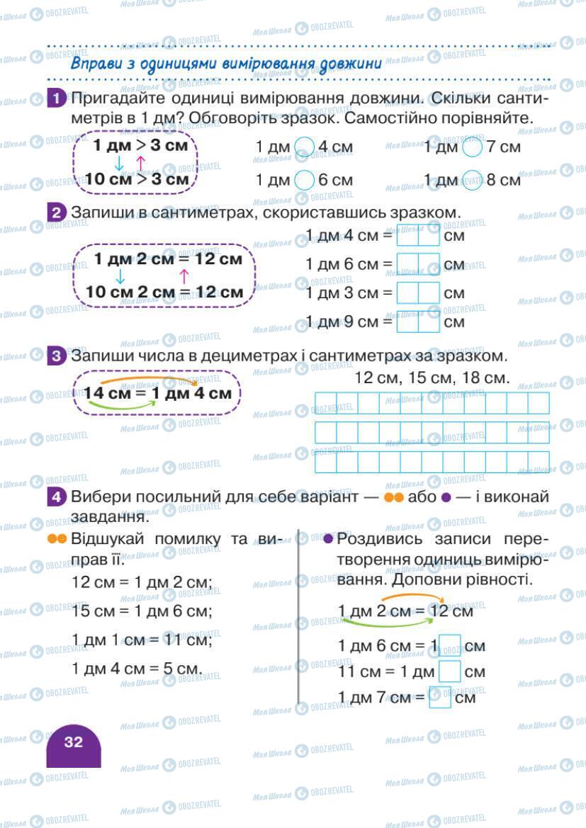 Підручники Математика 1 клас сторінка 32