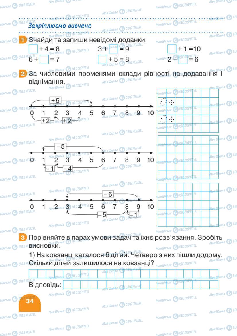 Учебники Математика 1 класс страница 34