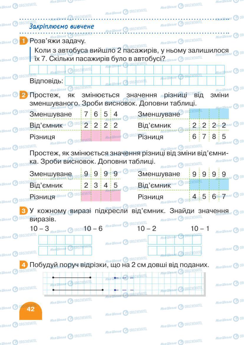 Учебники Математика 1 класс страница 42