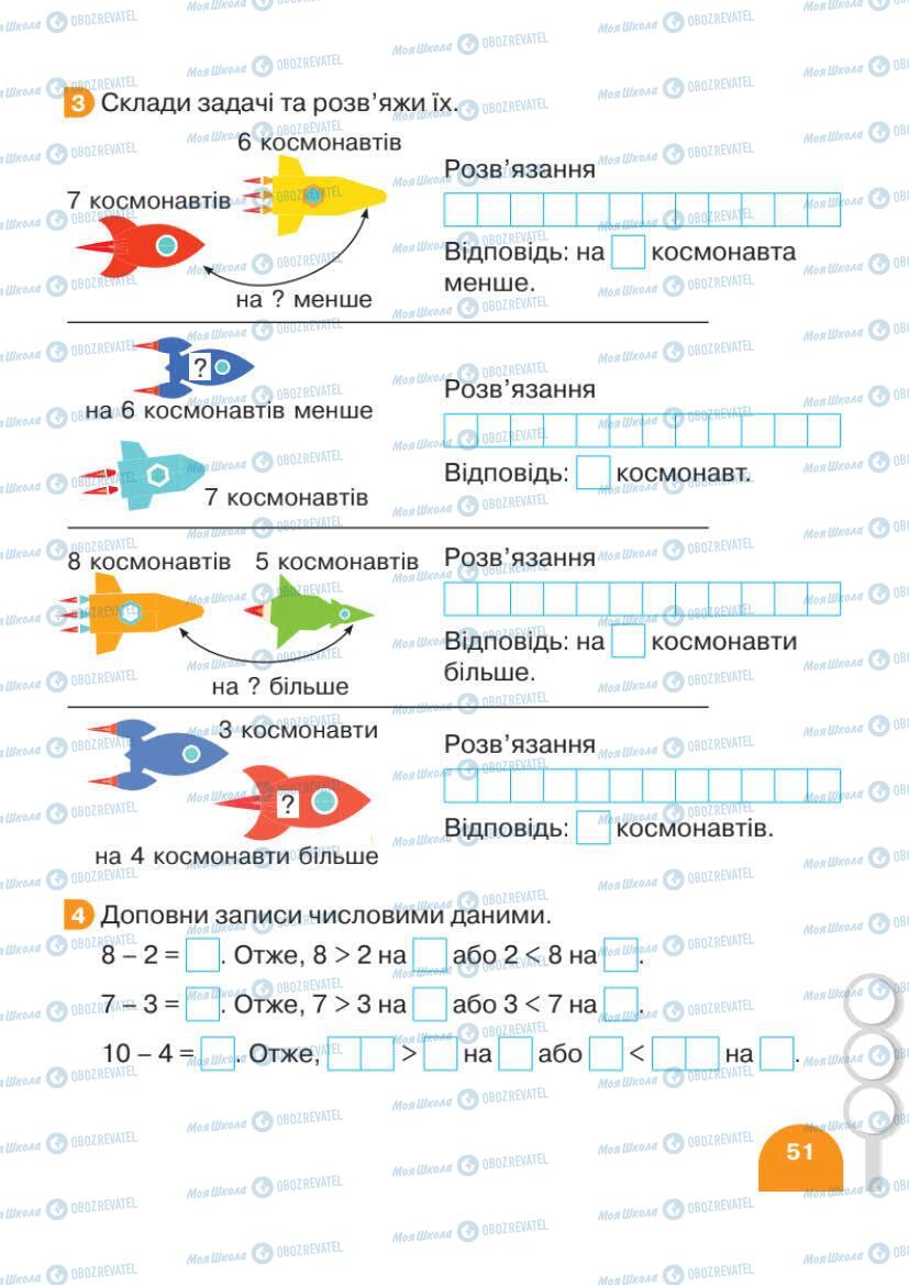 Учебники Математика 1 класс страница 51