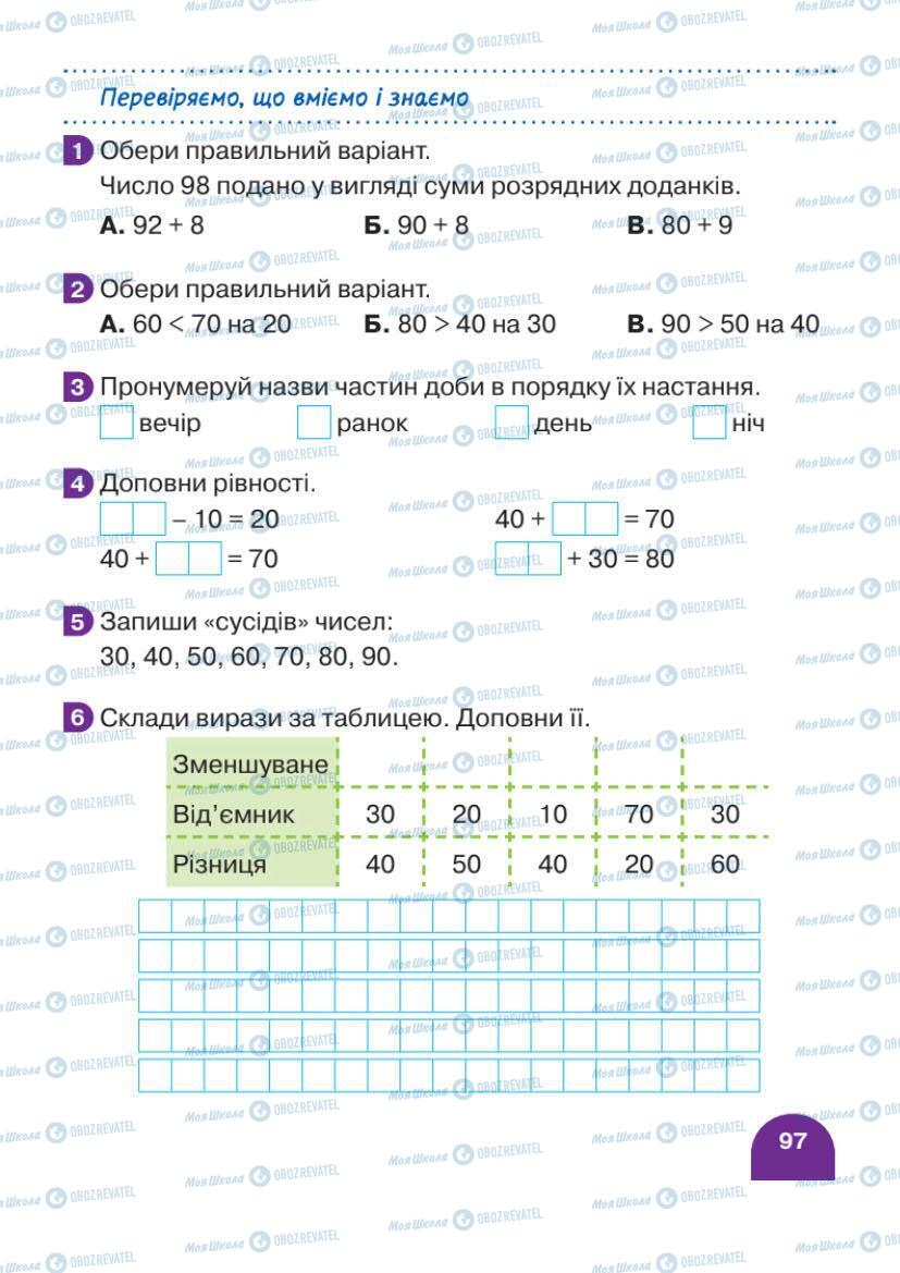 Учебники Математика 1 класс страница 97