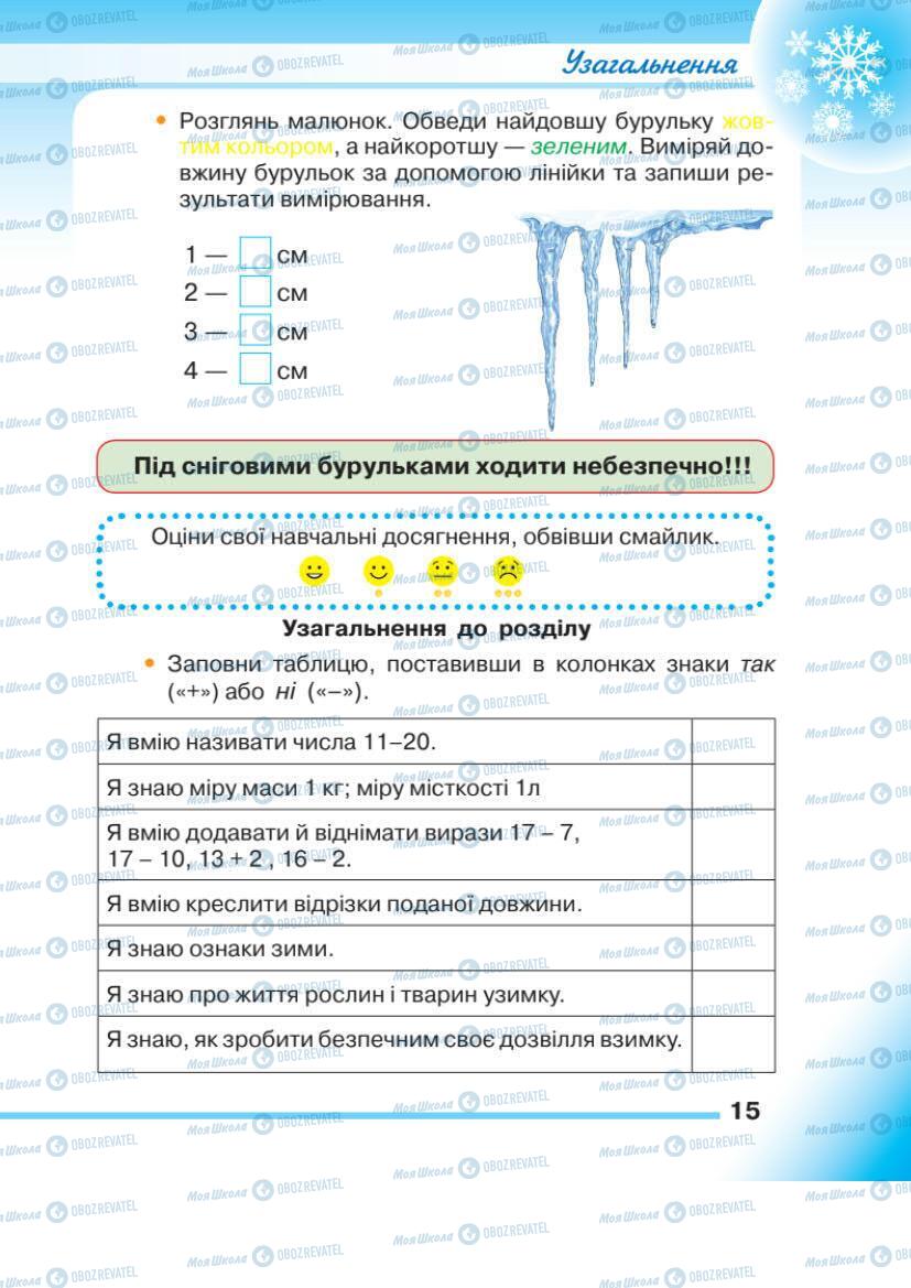 Підручники Математика 1 клас сторінка 15