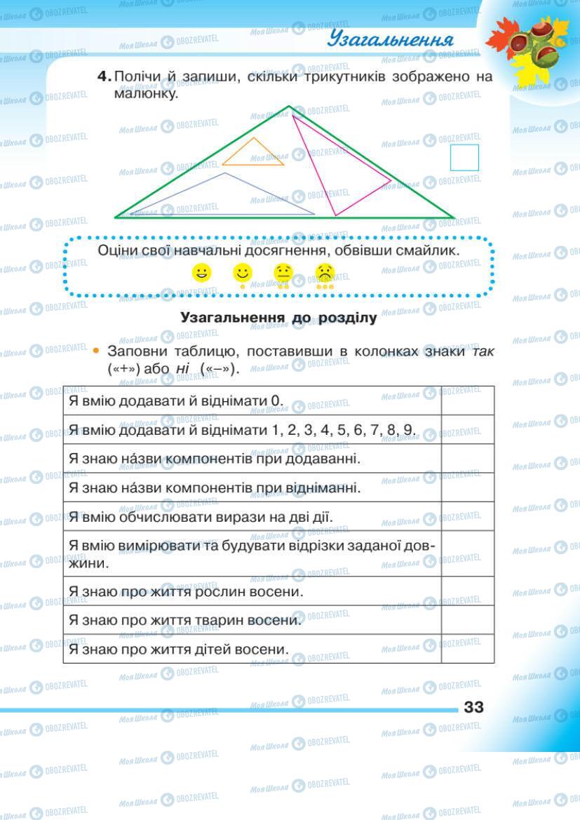 Підручники Математика 1 клас сторінка 33