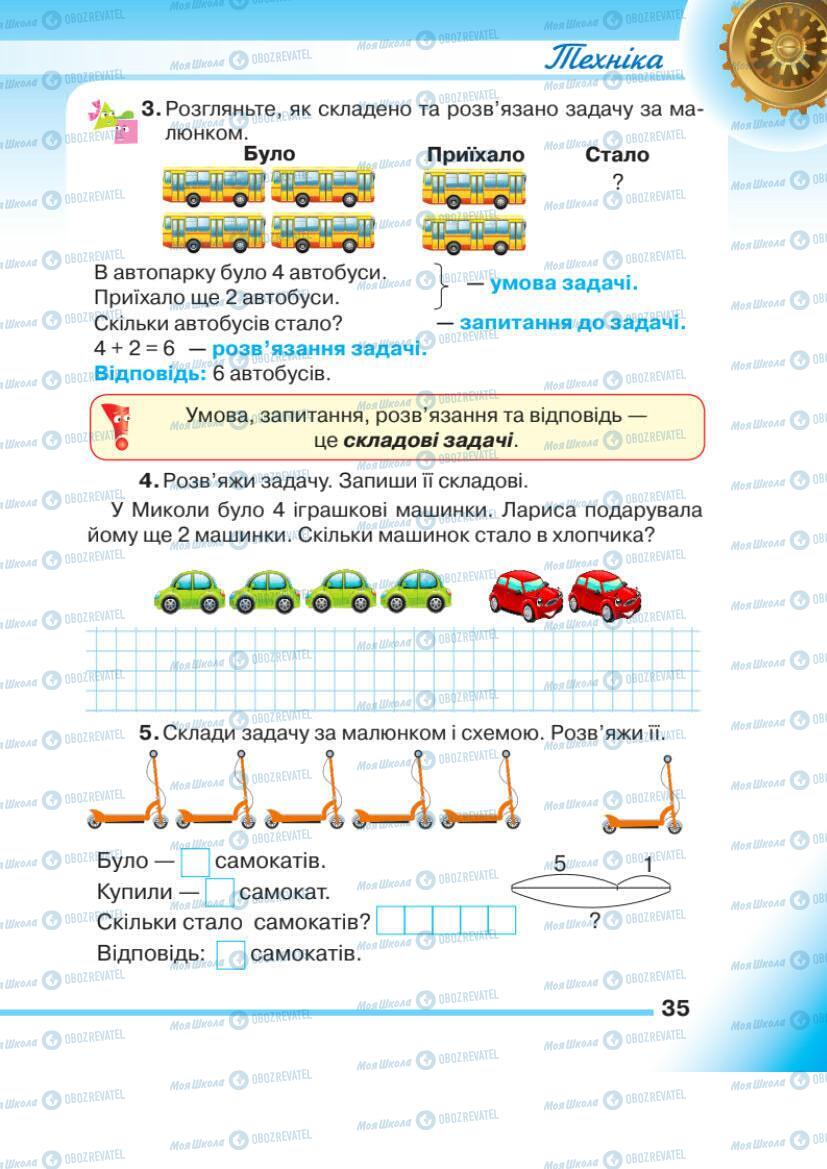 Підручники Математика 1 клас сторінка 35