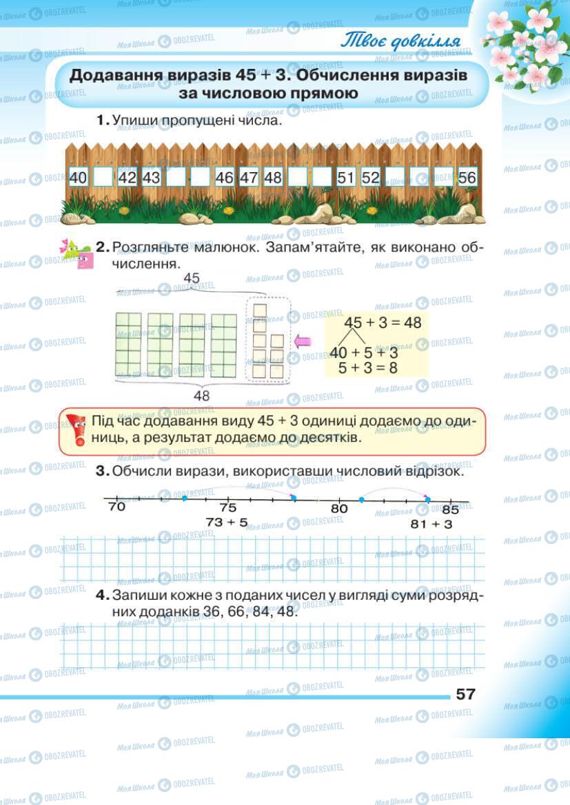 Підручники Математика 1 клас сторінка 57
