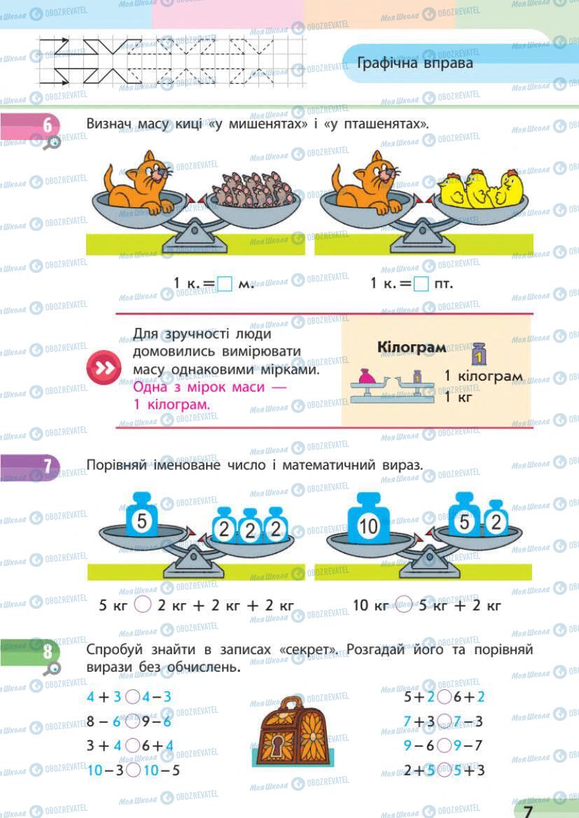 Підручники Математика 1 клас сторінка 7
