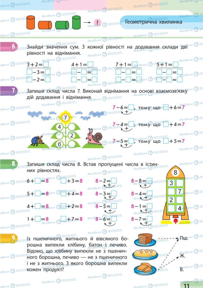 Підручники Математика 1 клас сторінка 11