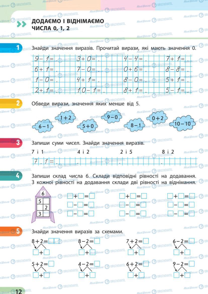 Підручники Математика 1 клас сторінка 12