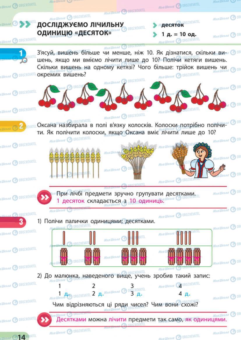 Підручники Математика 1 клас сторінка 14
