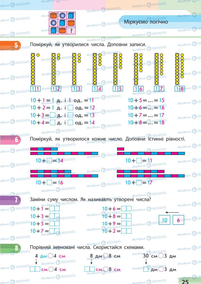 Учебники Математика 1 класс страница 25
