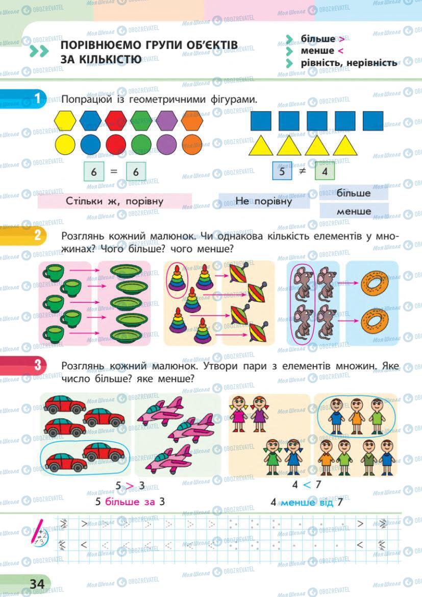 Підручники Математика 1 клас сторінка 33
