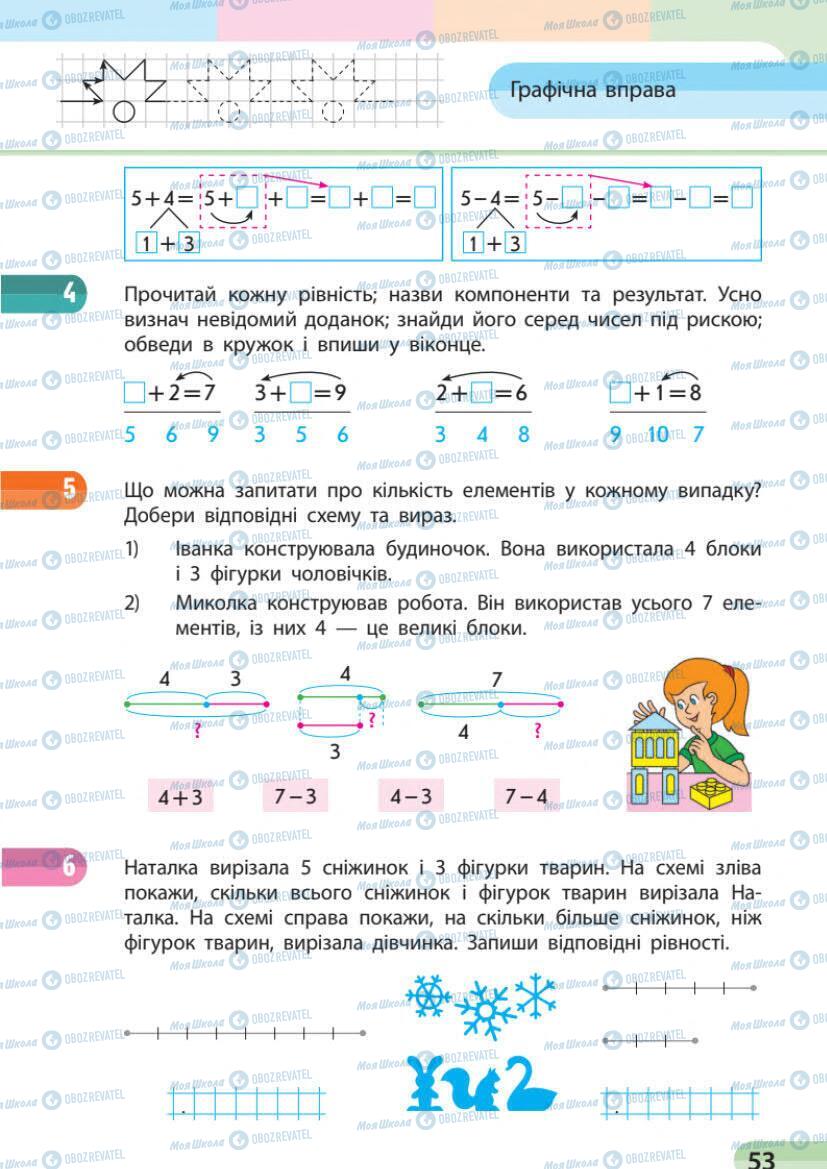 Підручники Математика 1 клас сторінка 53