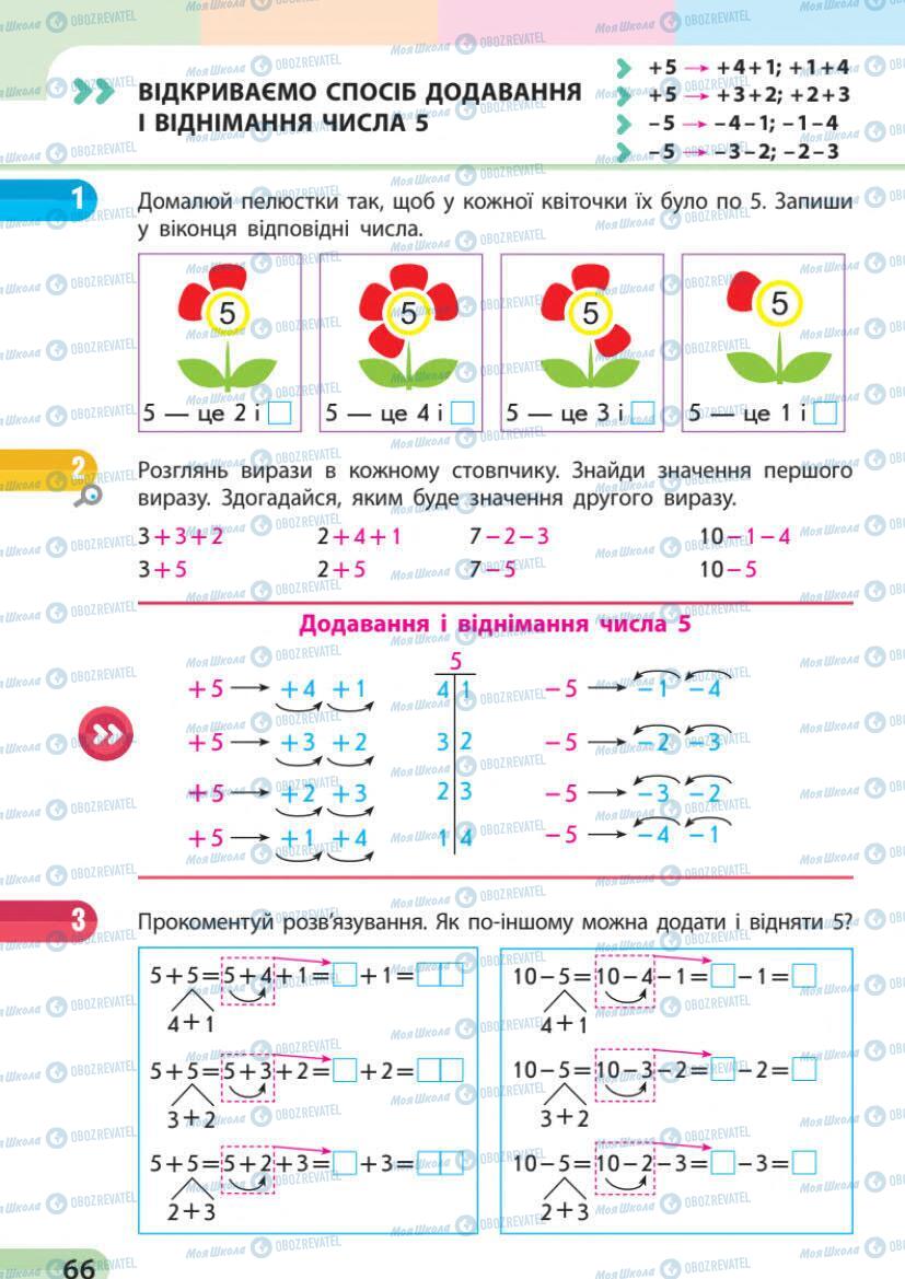 Підручники Математика 1 клас сторінка 66