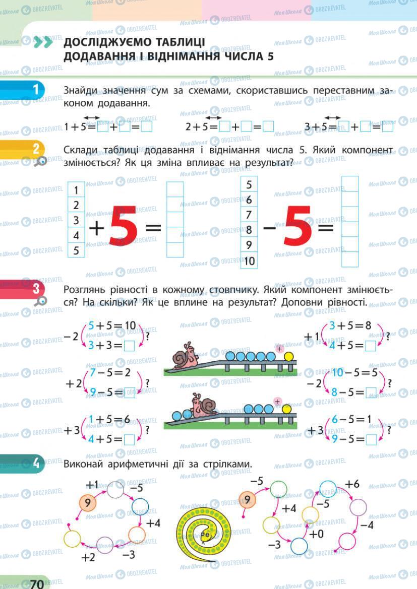 Учебники Математика 1 класс страница 70