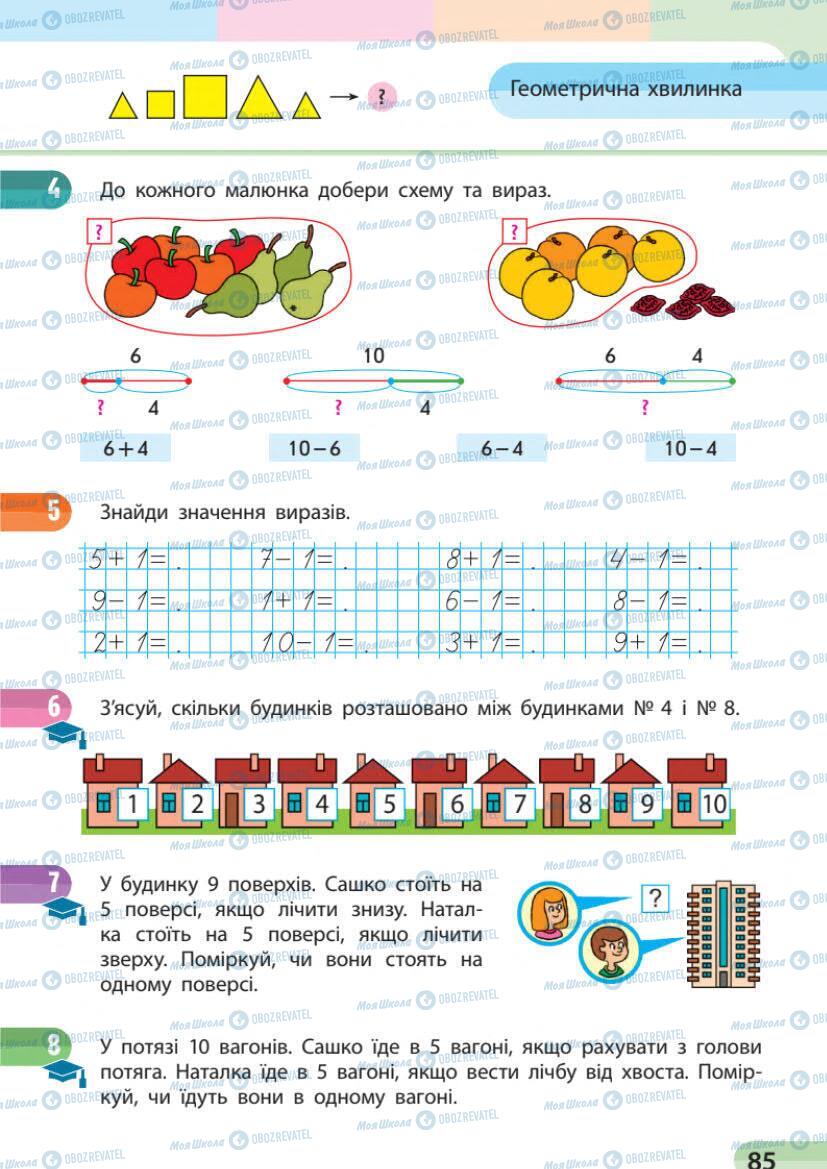 Учебники Математика 1 класс страница 85