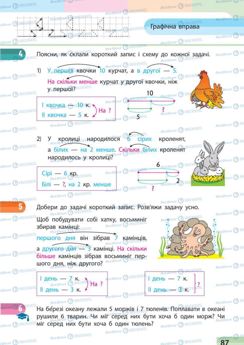 Підручники Математика 1 клас сторінка 87
