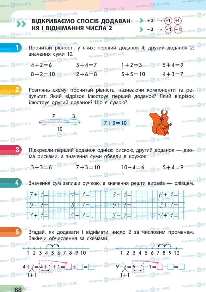 Підручники Математика 1 клас сторінка 88