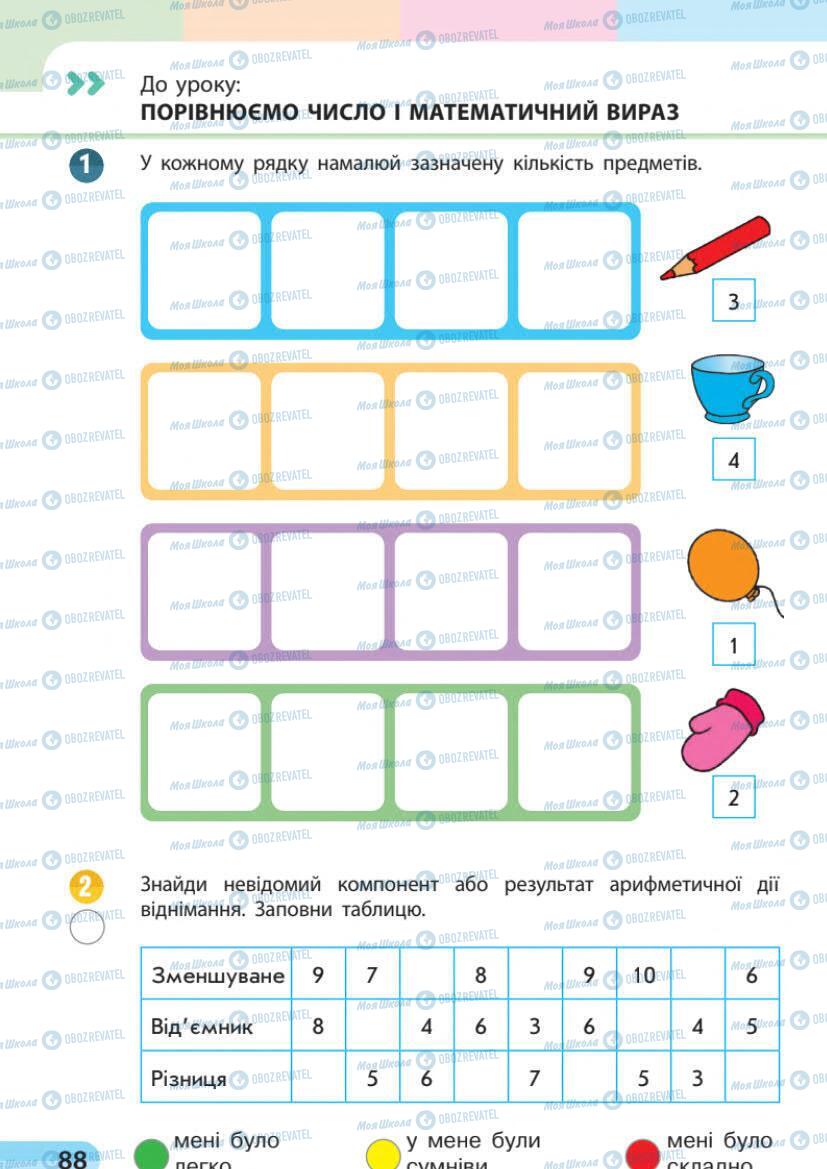 Учебники Математика 1 класс страница 88