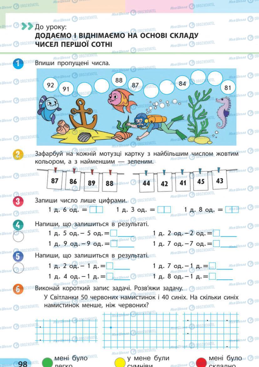 Учебники Математика 1 класс страница 98