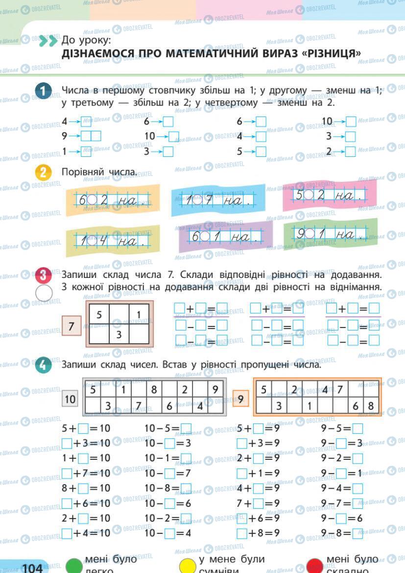 Учебники Математика 1 класс страница 104