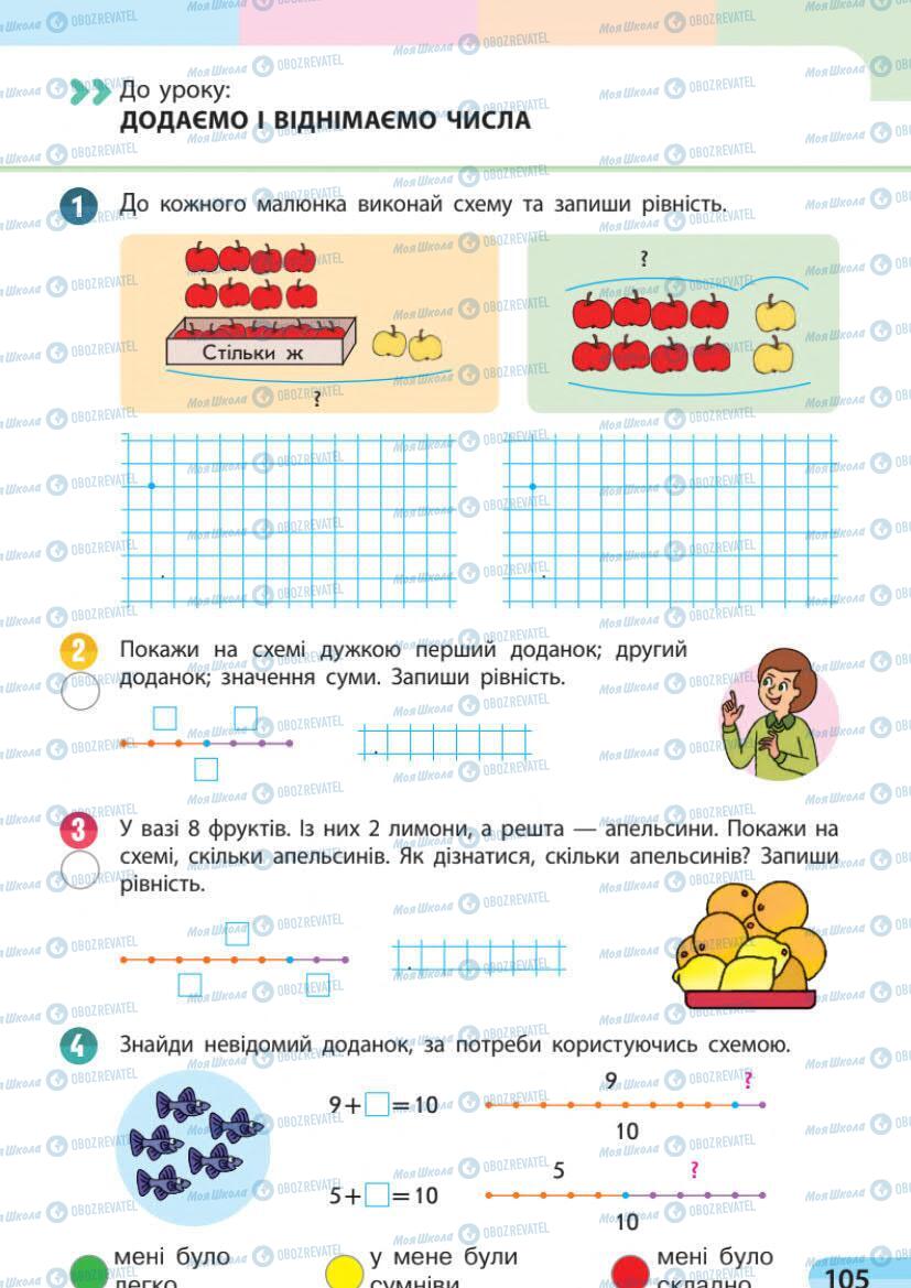 Підручники Математика 1 клас сторінка 105