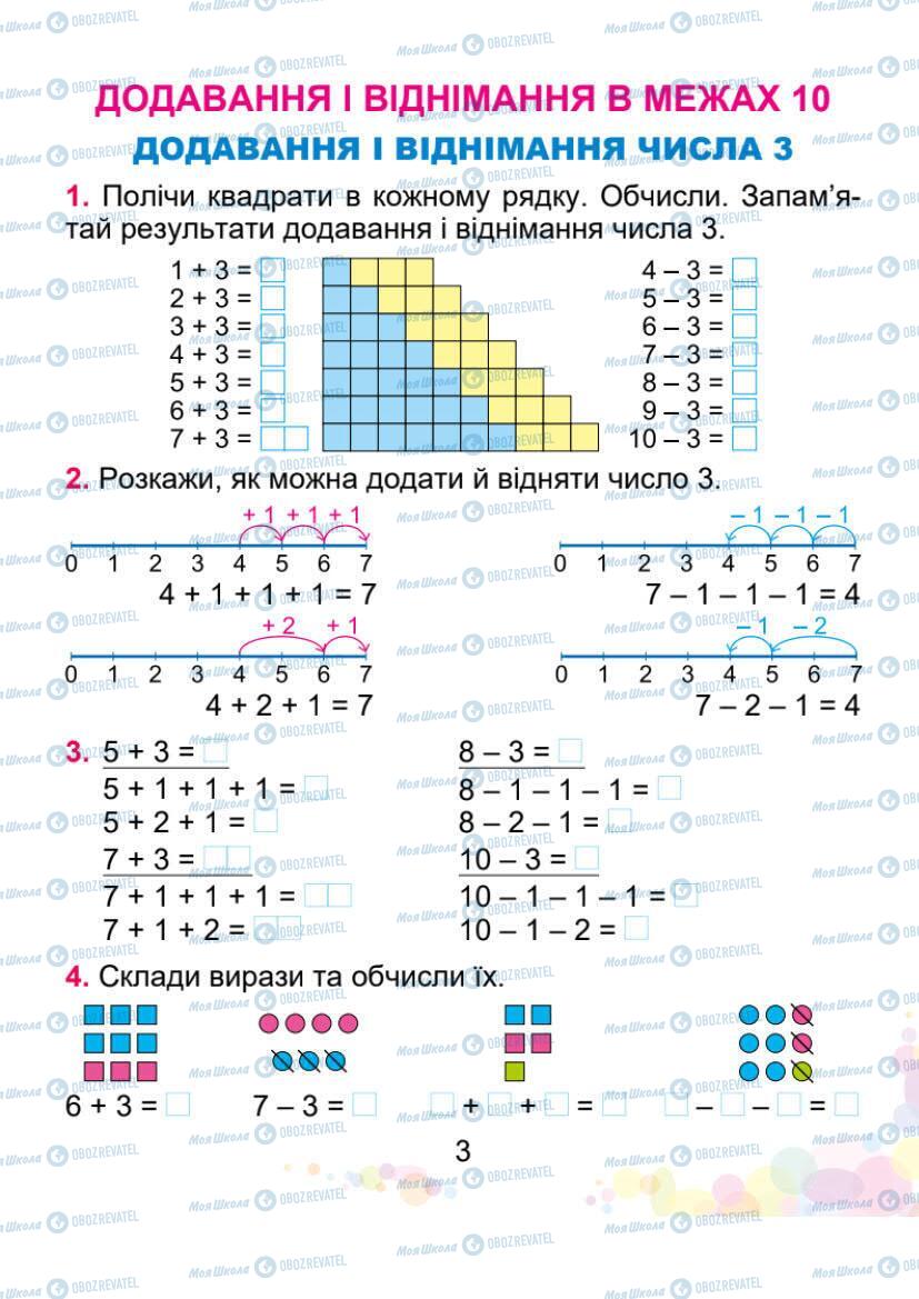 Підручники Математика 1 клас сторінка 3