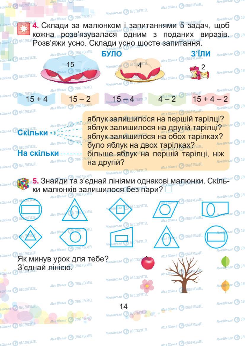 Учебники Математика 1 класс страница 14