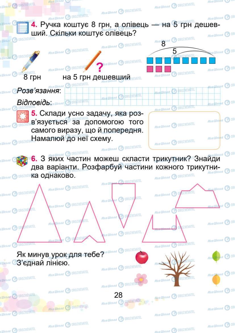 Учебники Математика 1 класс страница 28