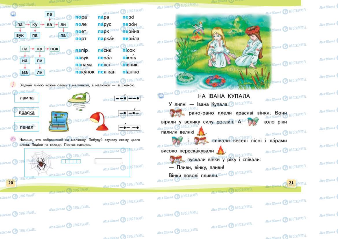 Учебники Укр мова 1 класс страница 20-21