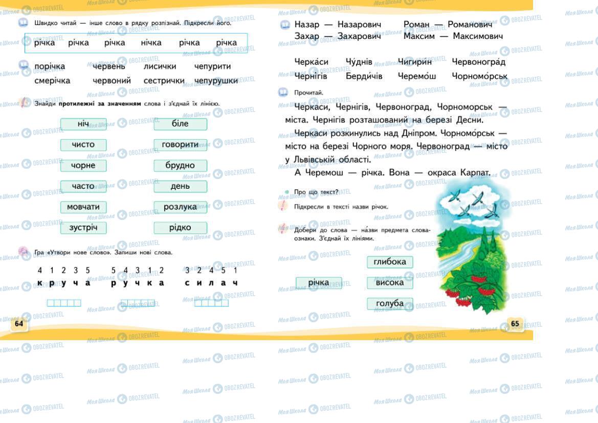 Підручники Українська мова 1 клас сторінка 64-65