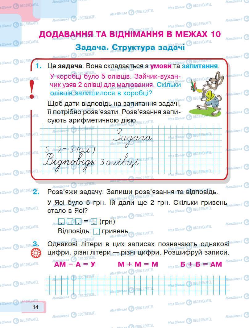 Учебники Математика 1 класс страница 14