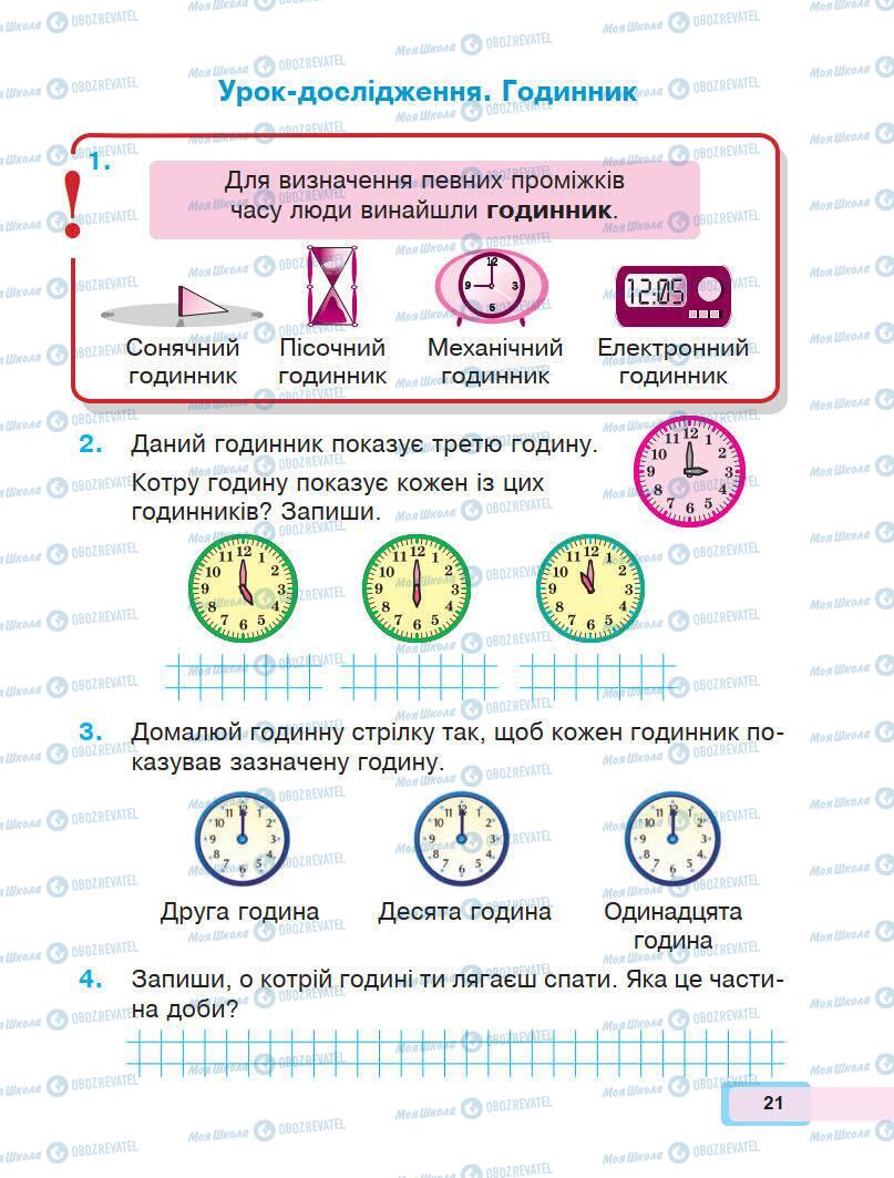 Підручники Математика 1 клас сторінка 21
