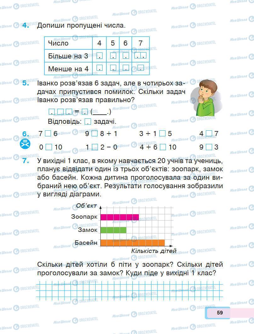 Учебники Математика 1 класс страница 59