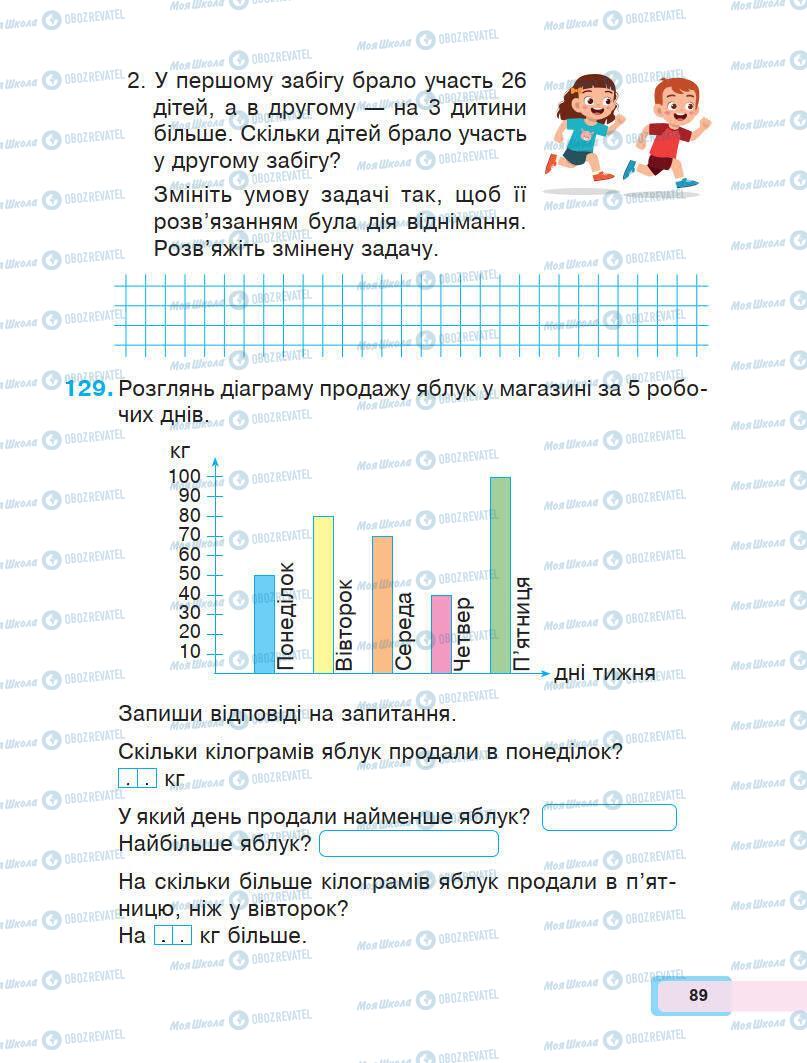 Підручники Математика 1 клас сторінка 89